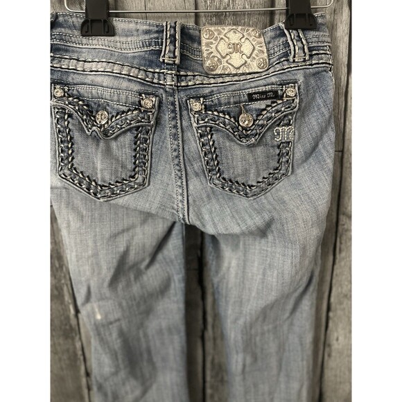 Miss Me Jeans Womens Mid Rise  Boot Jeans Size 26 Light Blue Denim Stretch - Picture 4 of 6